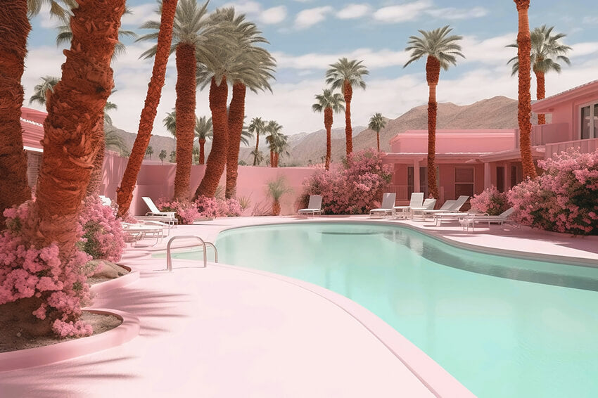 Stupell Industries Tropical Pastel Pink Summer Geometric Pools