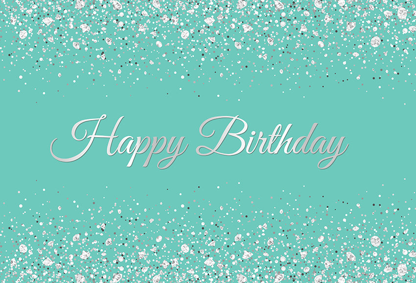 Teal Happy Birthday Shining Party Decor Backdrop D737 – Dbackdrop