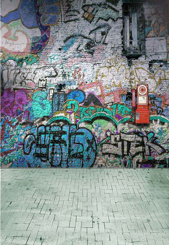 graffiti brick wall sketch