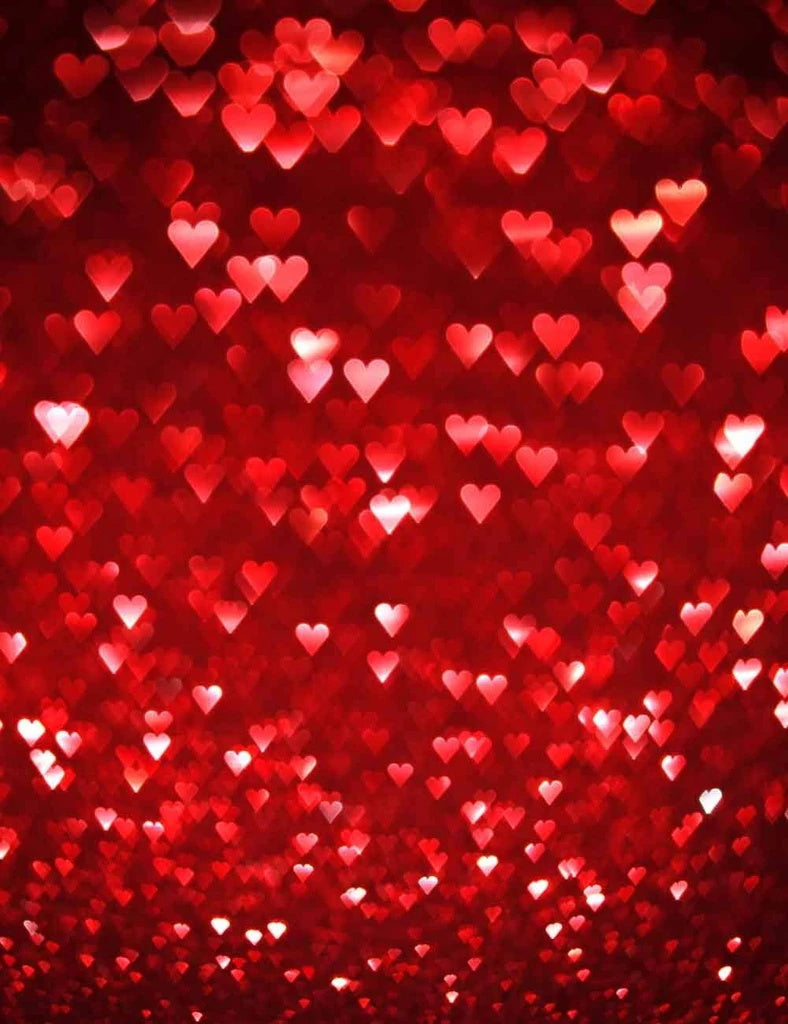 Valentine Red Hearts Falling Backdrop 