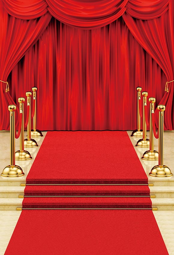 Red Carpet Hollywood Party Decoration Photography Backdrops LV-288