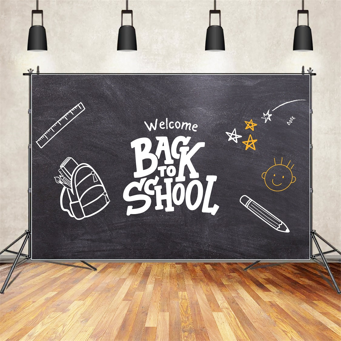 Back to School Chalk Drawing Photography Backdrop BRP7-47