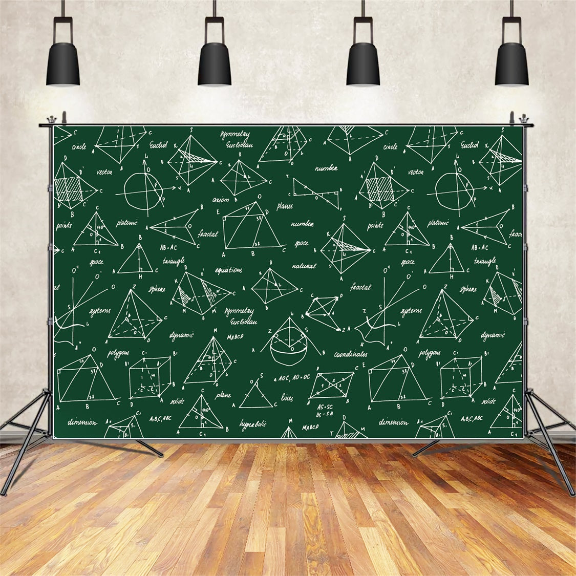 Back to School Geometry Chalkboard Photography Backdrop BRP7-38