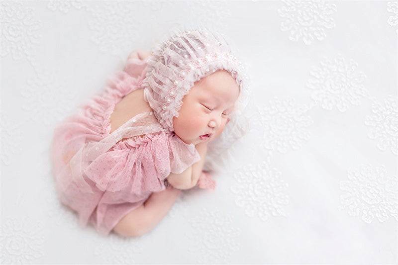 Newborn photography props lace one-piece dress for baby girl (with matching headpiece) CL5