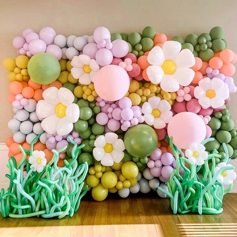 Colorful Macaron Daisy Balloon Chain BA23