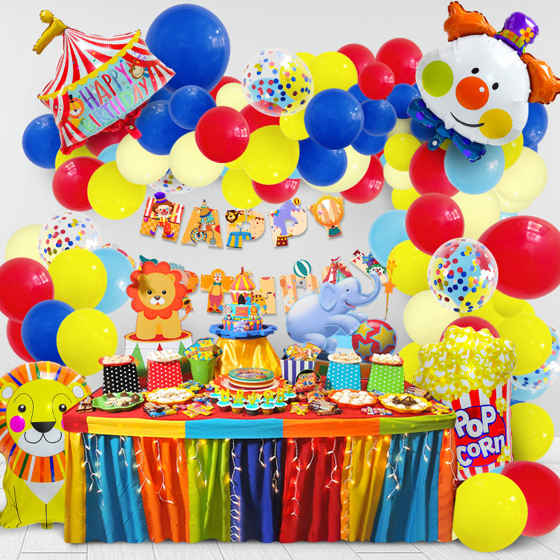 Circus Theme Birthday Party Cartoon Cute Aluminum Film Balloon BA5