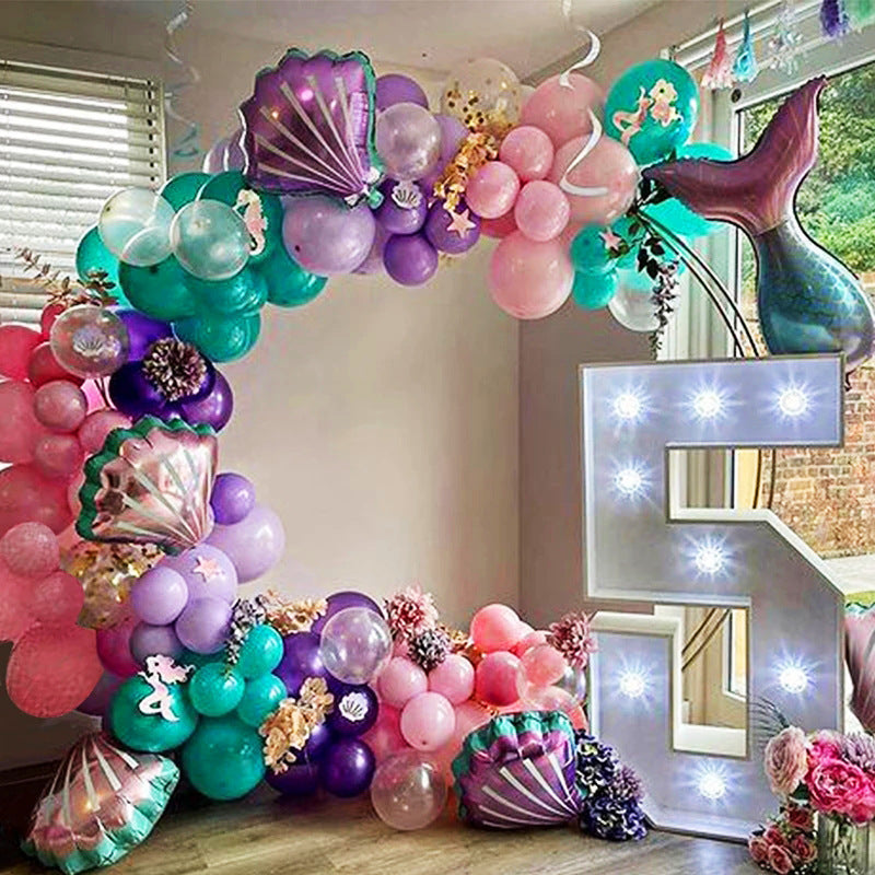 Ocean Party Mermaid Tail Arch Aluminum Balloon Chain BA14