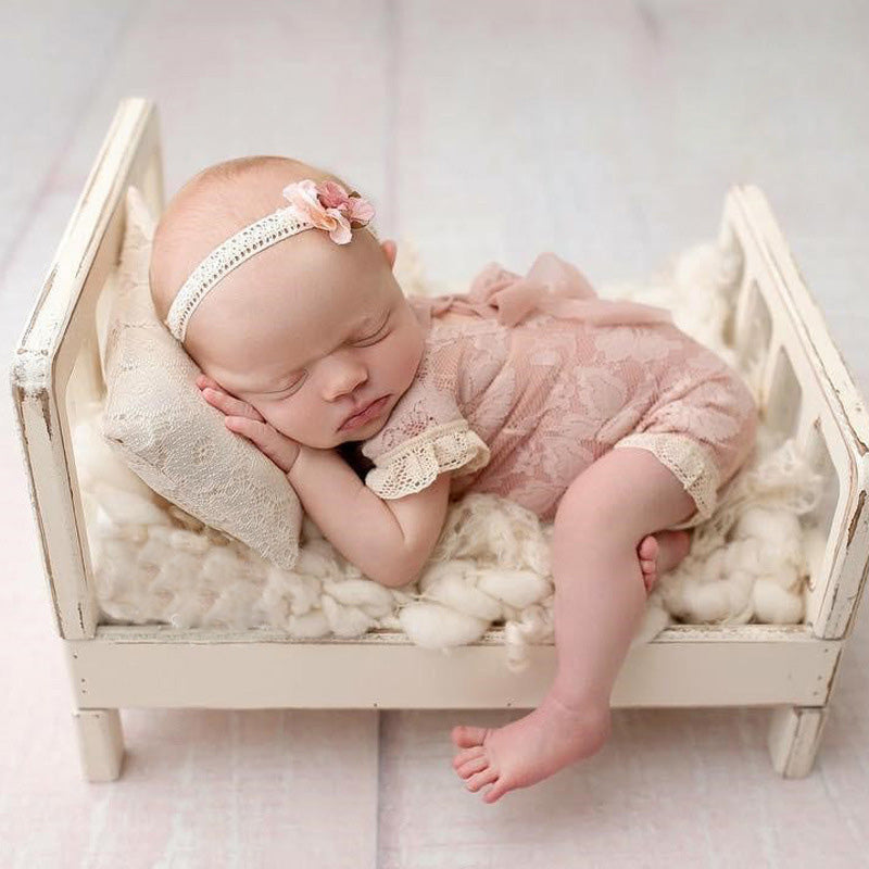 Vintage Wooden Bed Photography Props for Newborn SYPJ6