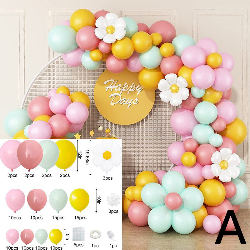 Colorful Macaron Daisy Balloon Chain BA23