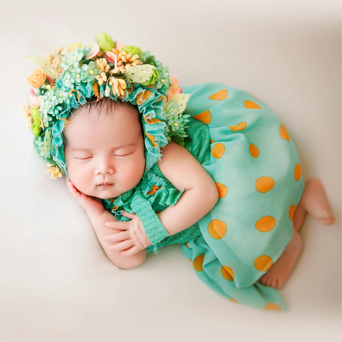 Newborn baby photography props colorful flower combination headpiece TS1