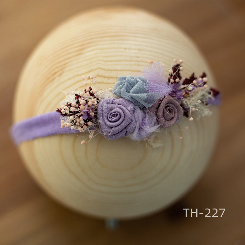 Newborn Photography Velvet Flower Pearl Headband Hair Accessories TH2