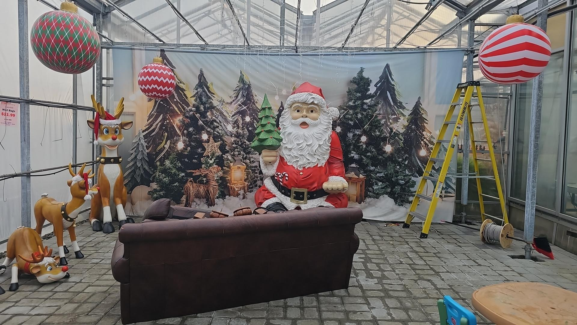 Snowy Forest Elk Christmas Photography Backdrop M6-90