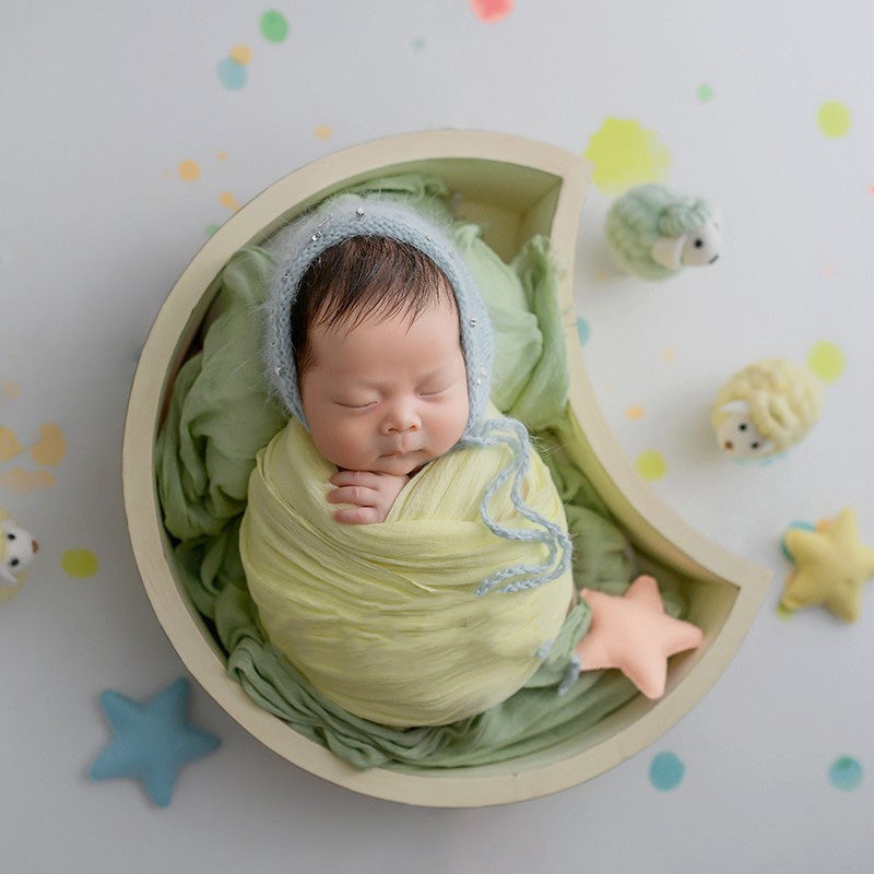 Wooden Moon Crescent Shaped Newborn Photography Props SYPJ5