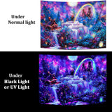 Blacklight Tapestry Waterfall Rainbow UV Reactive Wall Hanging Decoration