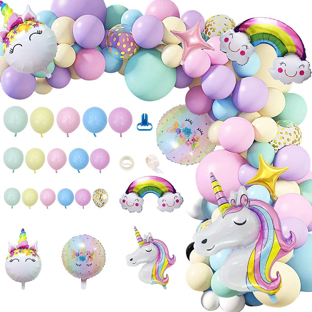 Unicorn Birthday Party Macaroon Rainbow Balloon Chain BA16