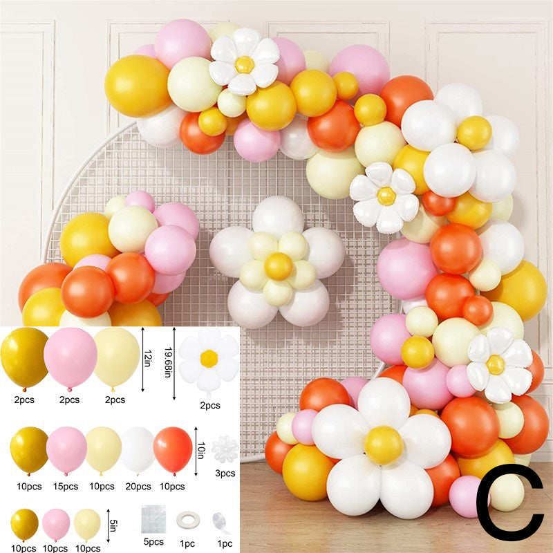 Colorful Macaron Daisy Balloon Chain BA23