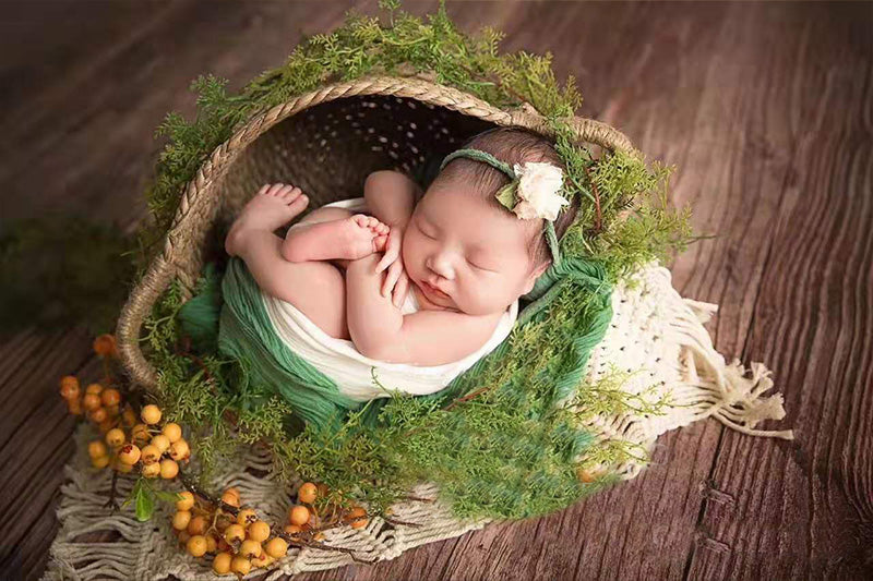 Handmade woven basket newborn child photography props SYPJ8