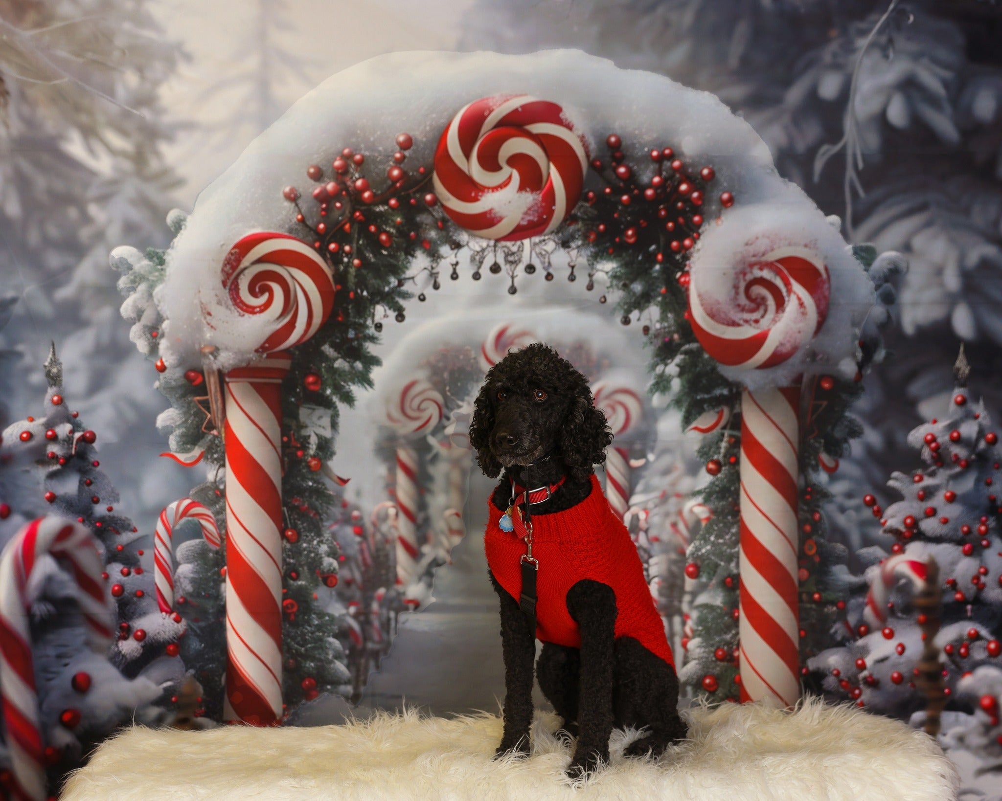 Christmas Candy Cane Wonderland Backdrop RR7-672