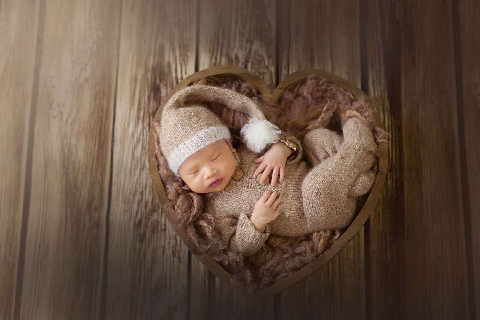 Wooden Heart Shaped Newborn Photography Props SYPJ4