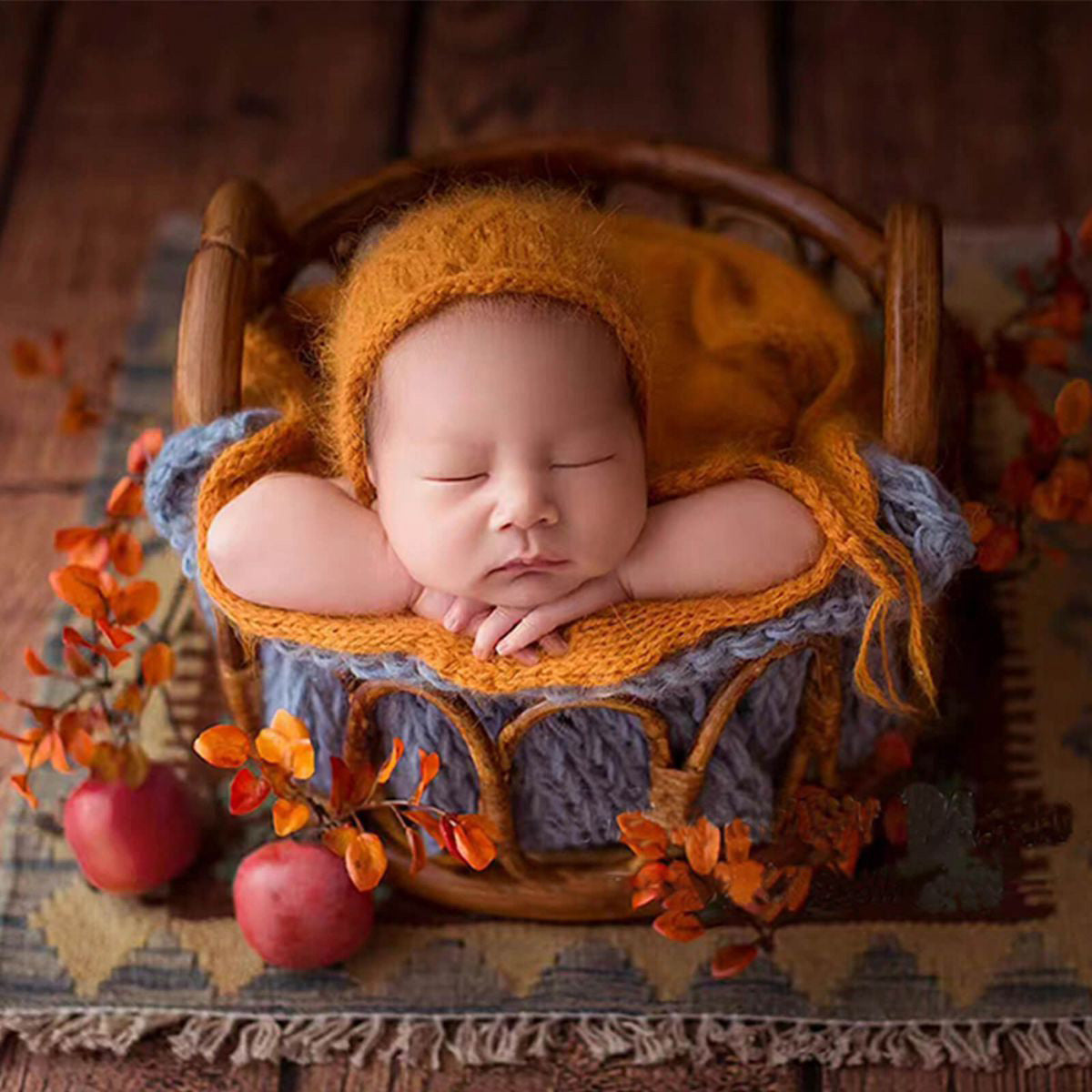 Bamboo Basket Newborn Photo Prop SYPJ9