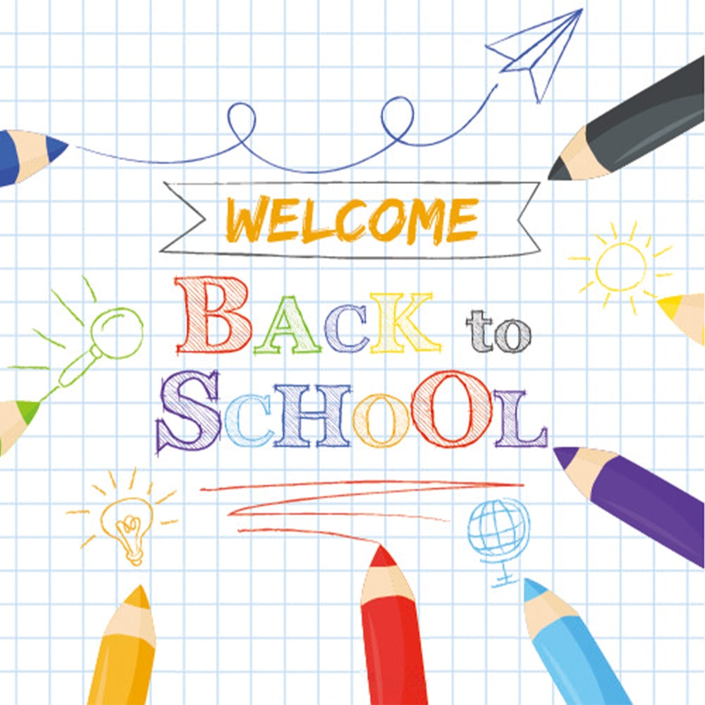 Welcome Back to School Colorful Pencils Backdrop BRP7-49