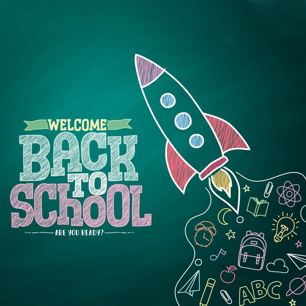 Back to School Rocket Chalkboard Backdrop BRP7-12