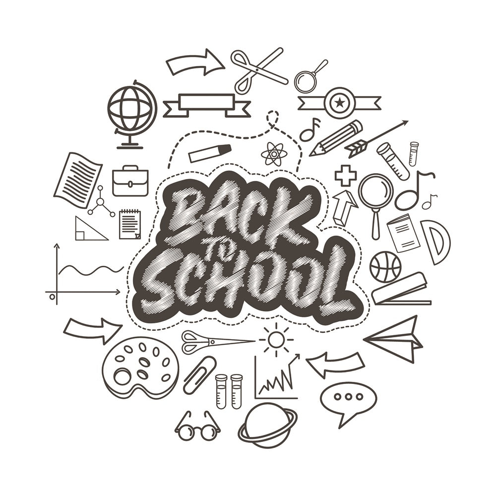 Back to School Grid Printed Photography Backdrop BRP7-5