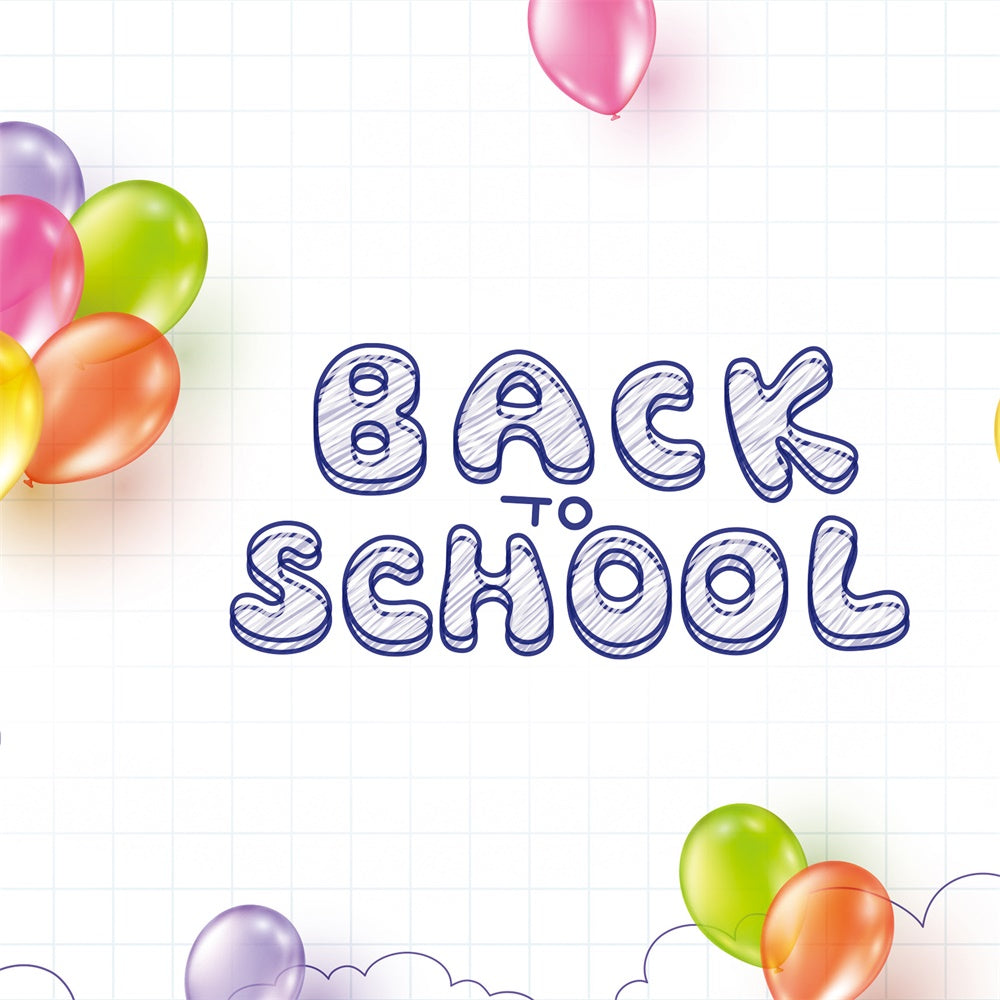 Back to School Colorful Balloon Photography Backdrop BRP7-13