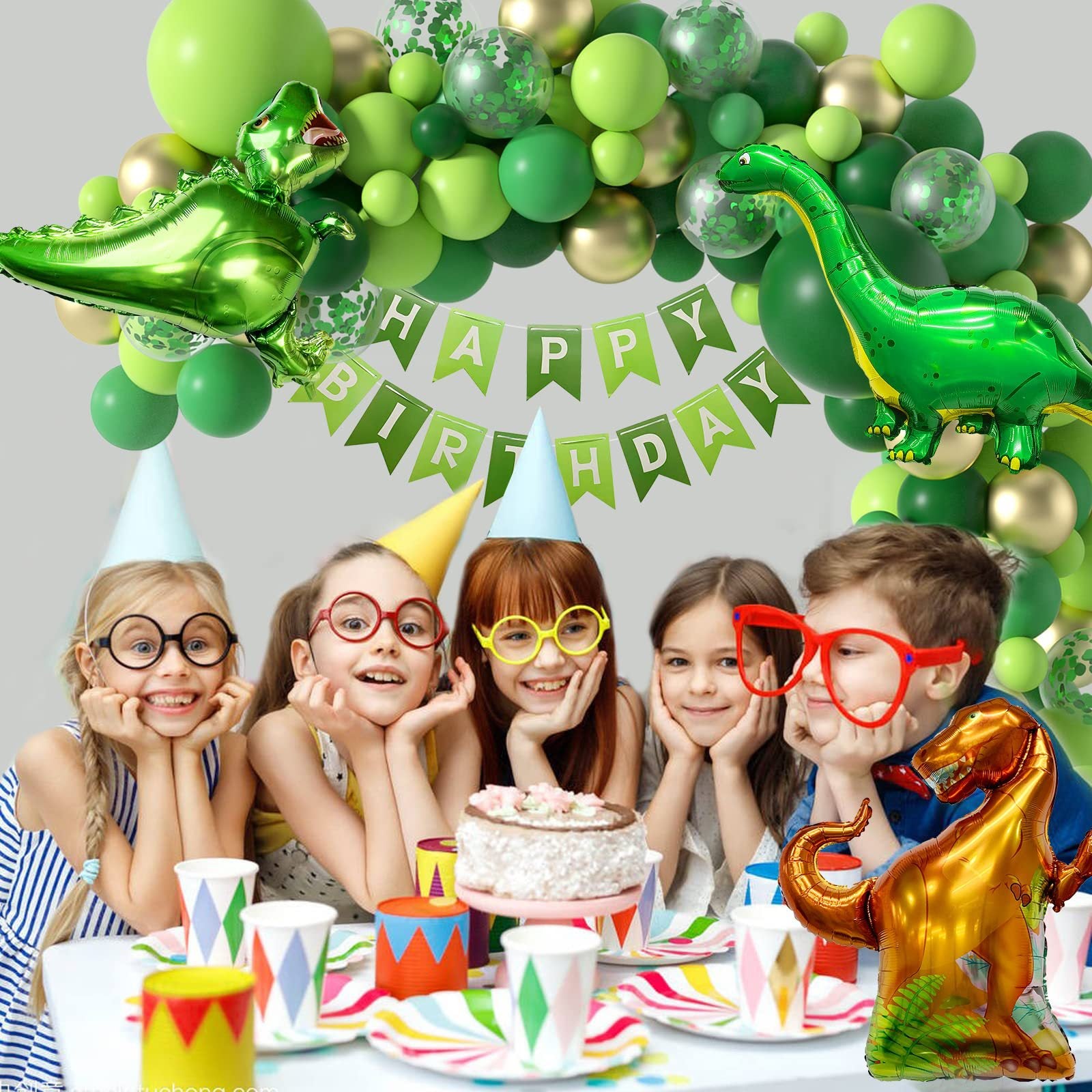 Jurassic World Dinosaur Jungle Theme Green Balloon Chain BA13