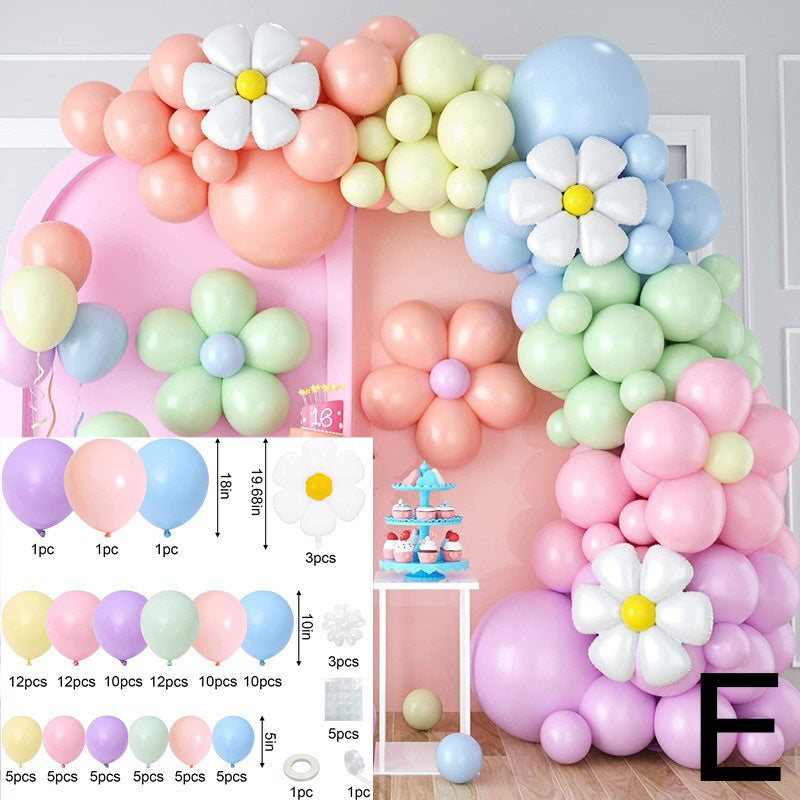 Colorful Macaron Daisy Balloon Chain BA23