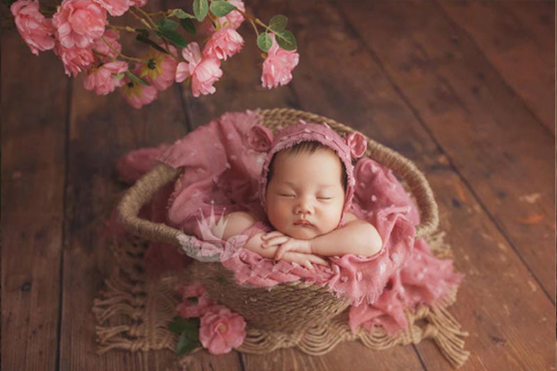 Handmade woven basket newborn child photography props SYPJ8