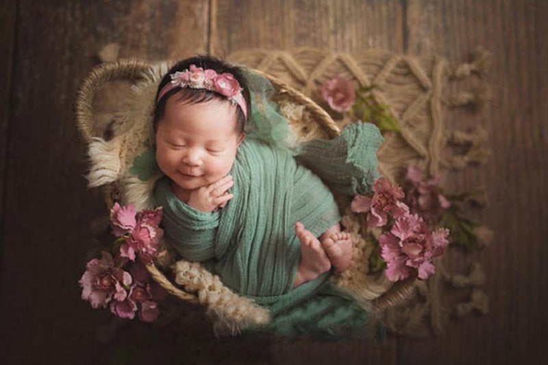 Handmade woven basket newborn child photography props SYPJ8