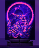 Blacklight Skull Tapestry UV Reactive Gothic Wall Hanging Decoration