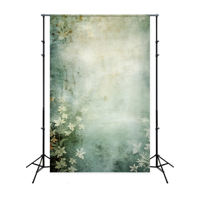 Photo Portrait Backdrop Blossom Themed Teal Wall Backdrop BRP-11-638