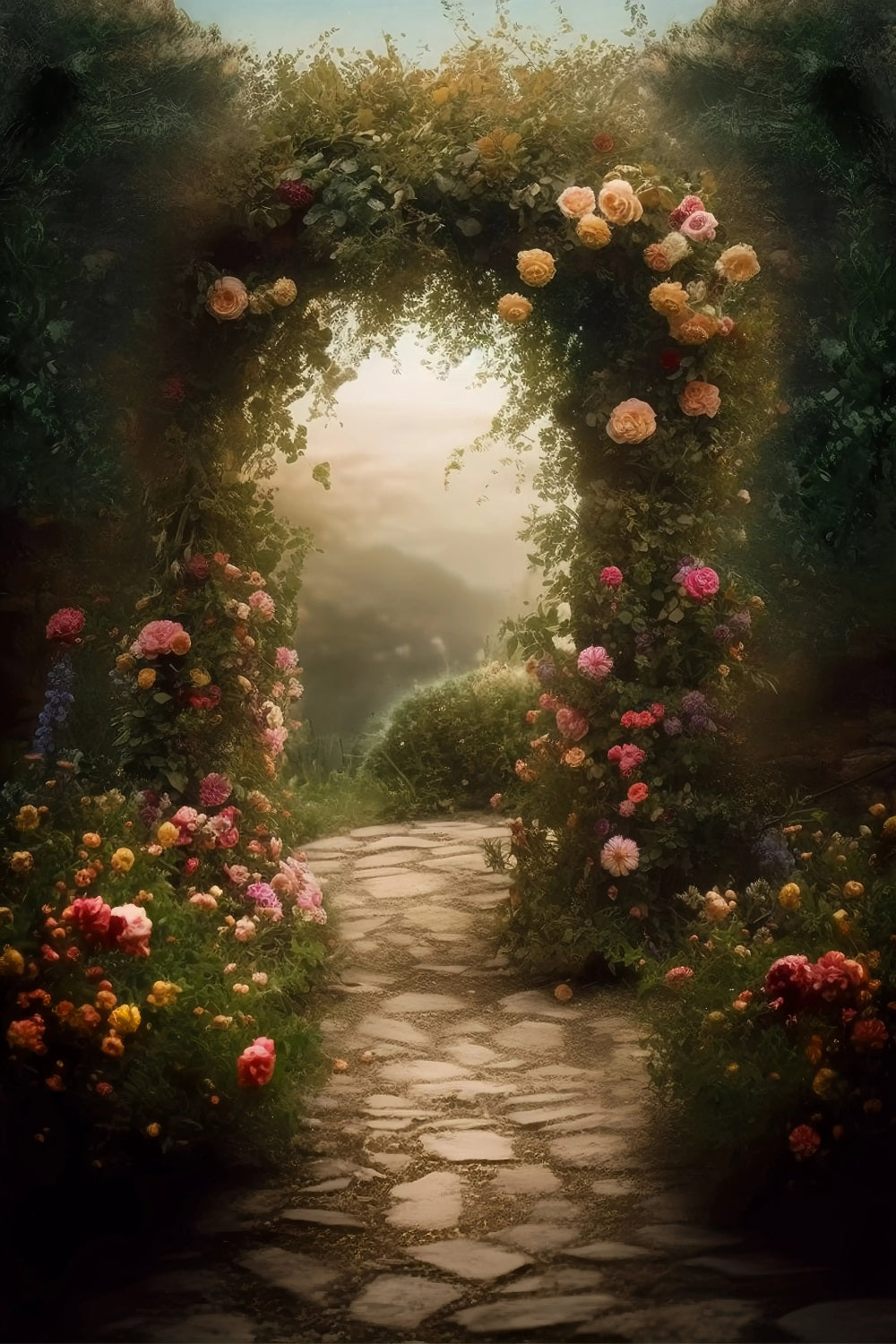 Backdrop Portrait Flower Archway Pathway Backdrop BRP-11-642