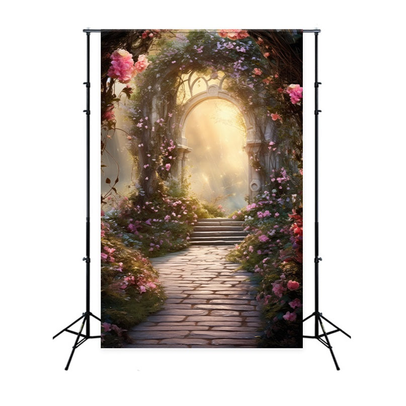 Photography Portrait Backdrop Pathway Flower Arch Backdrop BRP11-648