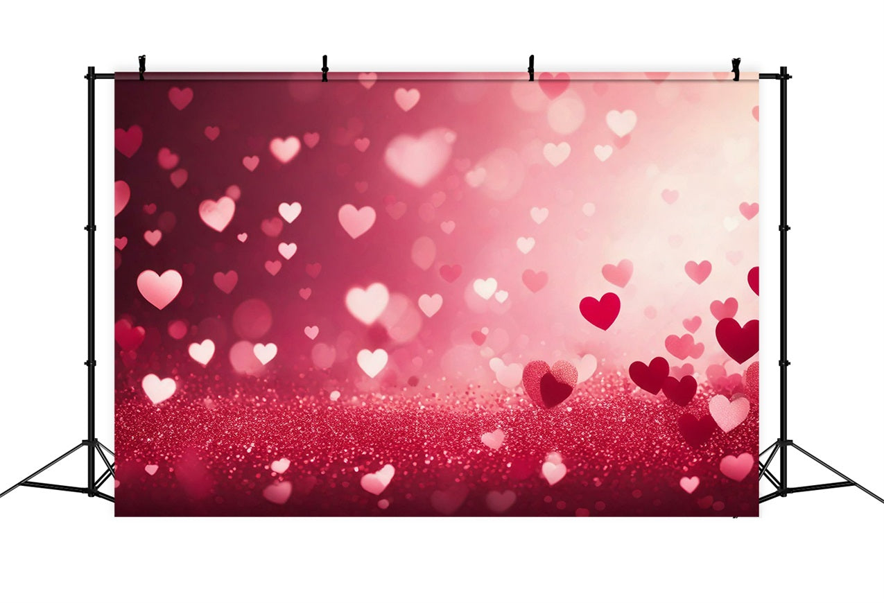 Valentine's Photo Backdrop Romantic Pink Heart Sparkle Backdrop BRP1-100