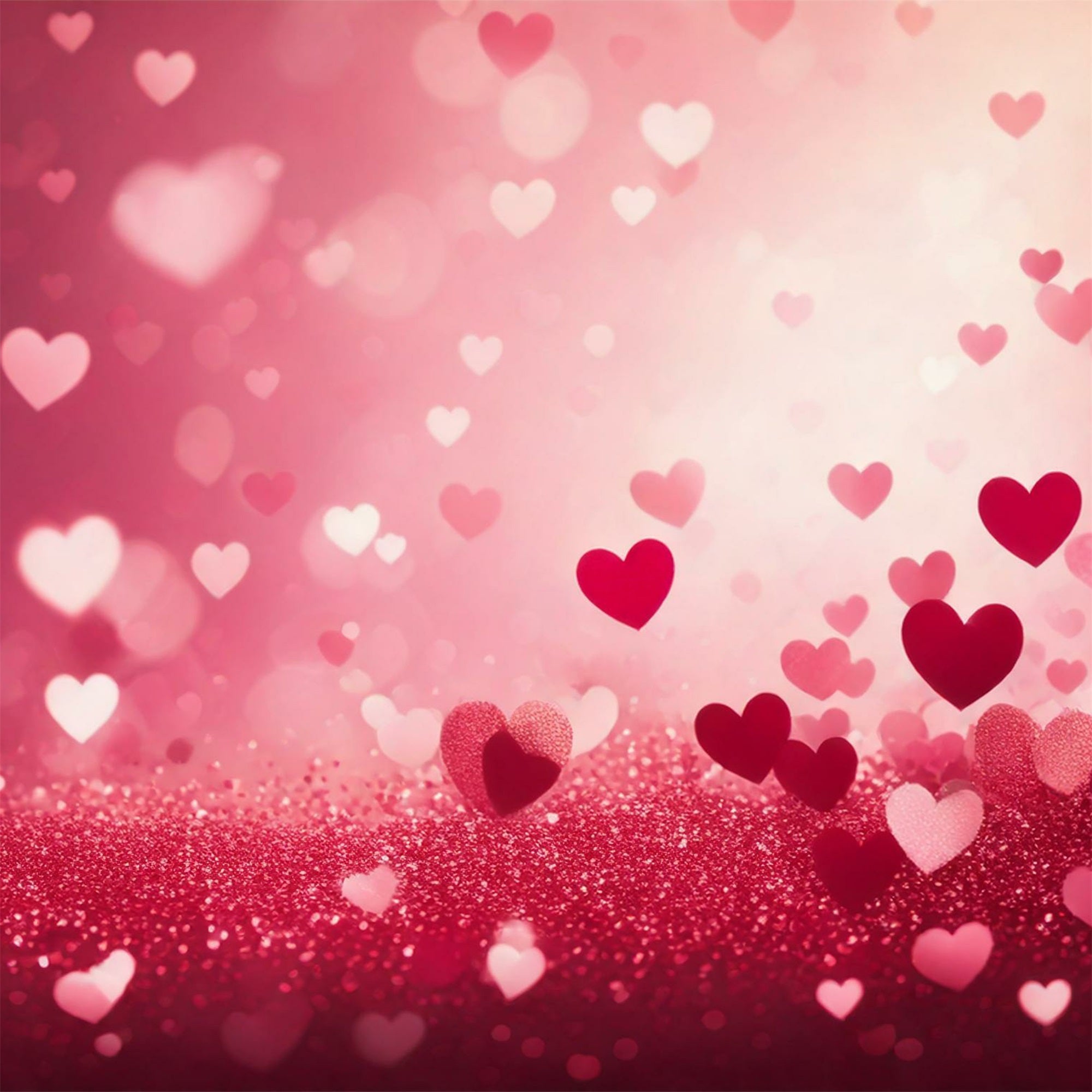 Valentine's Photo Backdrop Romantic Pink Heart Sparkle Backdrop BRP1-100