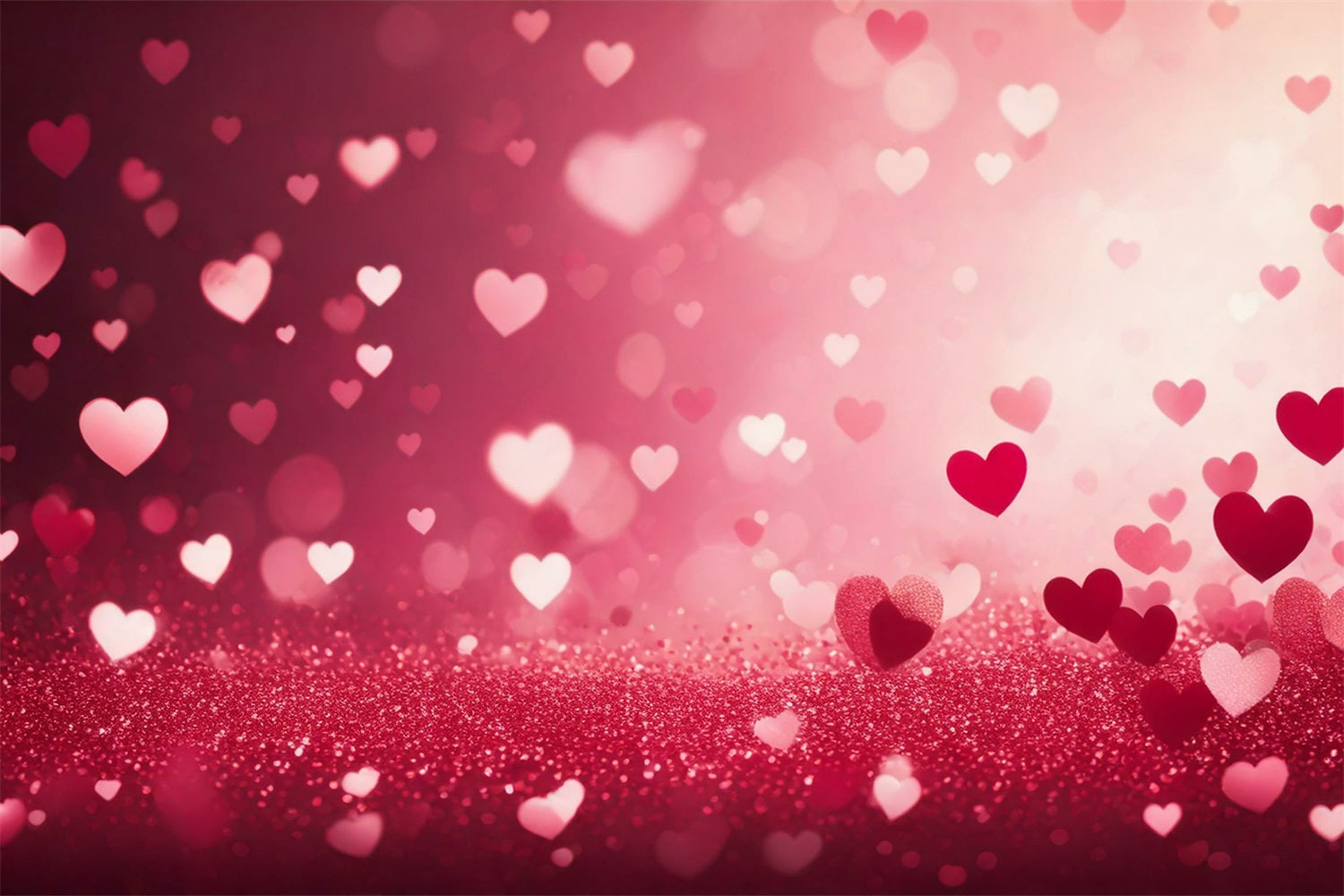 Valentine's Photo Backdrop Romantic Pink Heart Sparkle Backdrop BRP1-100