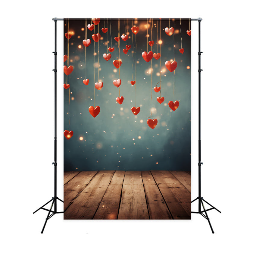 Valentine's Day Backdrop Glowing Heart String Festive Backdrop BRP1-107