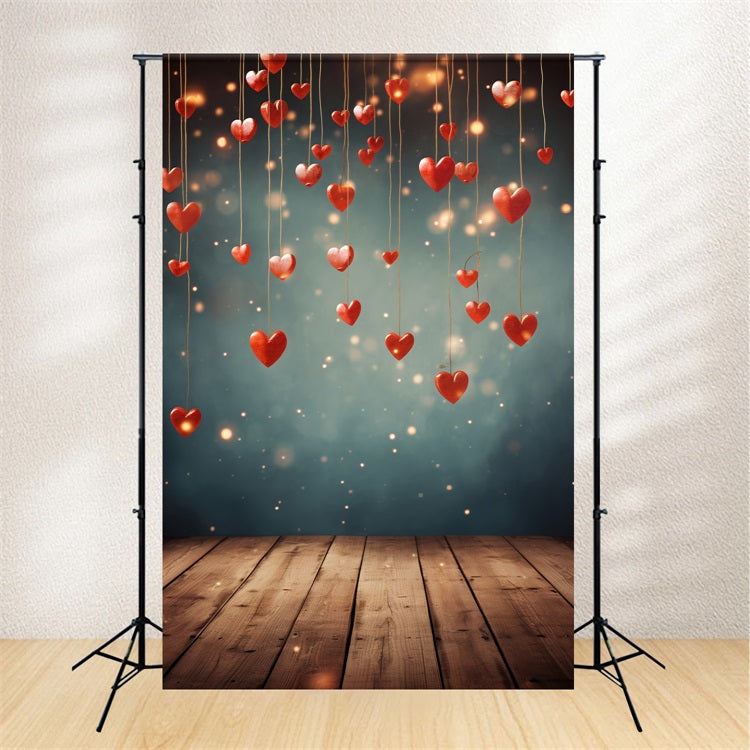 Valentine's Day Backdrop Glowing Heart String Festive Backdrop BRP1-107