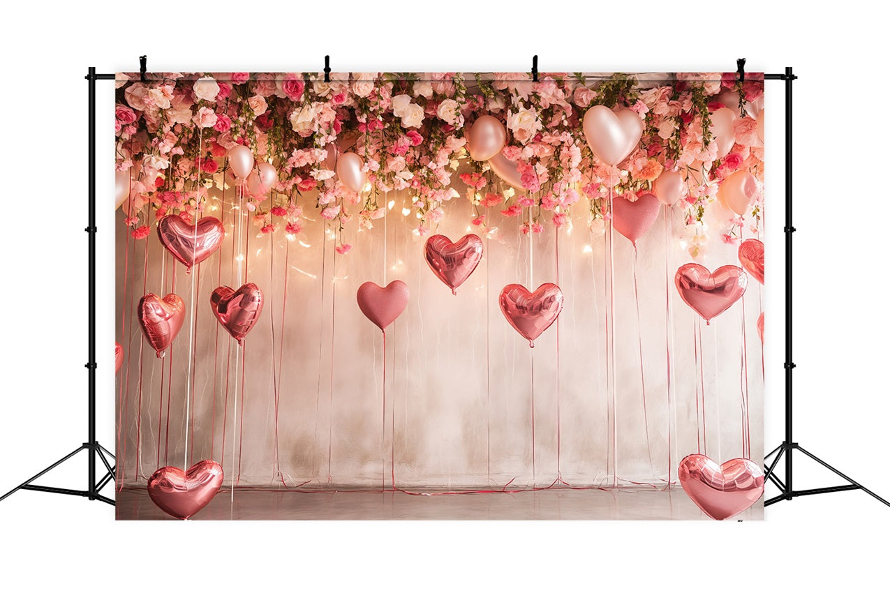 Valentine Backdrop Ideas Romantic Floral Balloon Glow Backdrop BRP1-108