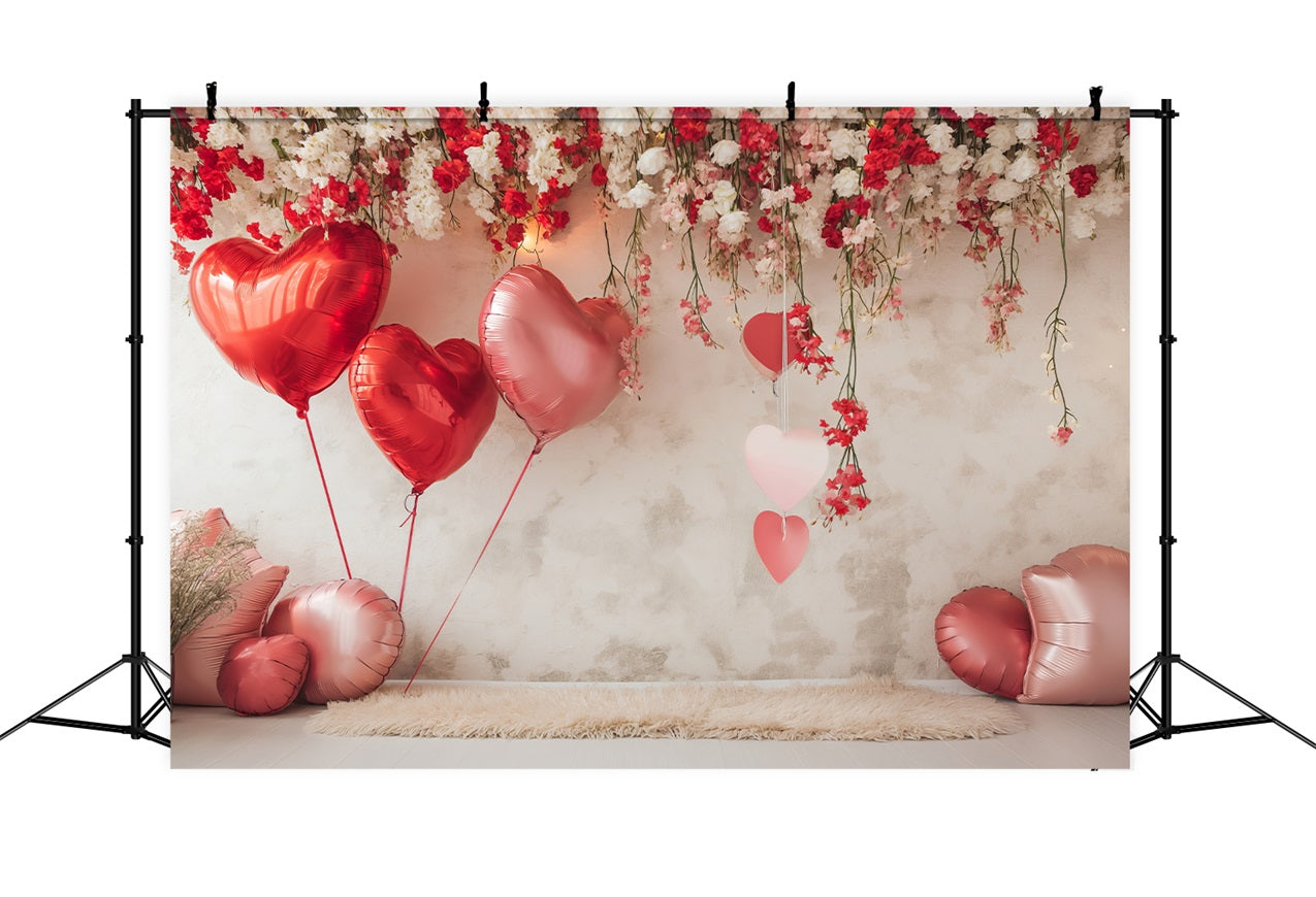 Valentine Photography Backdrop Heart Balloon Floral Backdrop BRP1-109