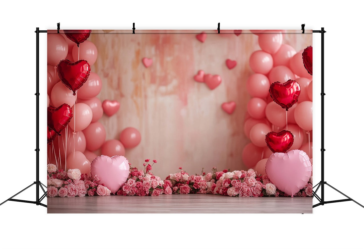 Valentine Backdrop Photography Blush Pink Balloons Rose Backdrop BRP1-116