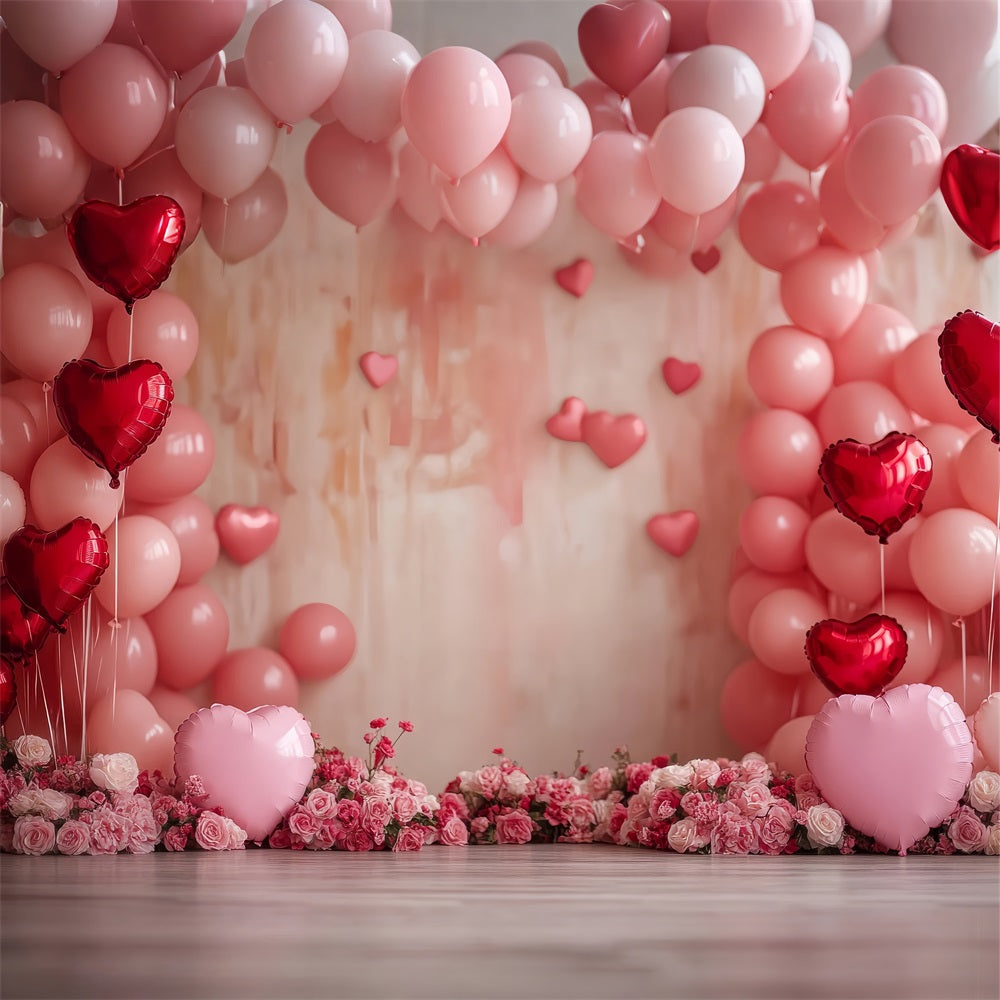 Valentine Backdrop Photography Blush Pink Balloons Rose Backdrop BRP1-116