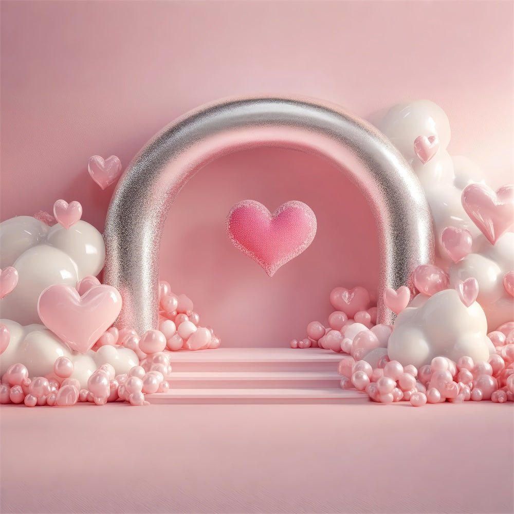 Valentine Backdrop Ideas Romantic Glitter Arch Heart Backdrop BRP1-122