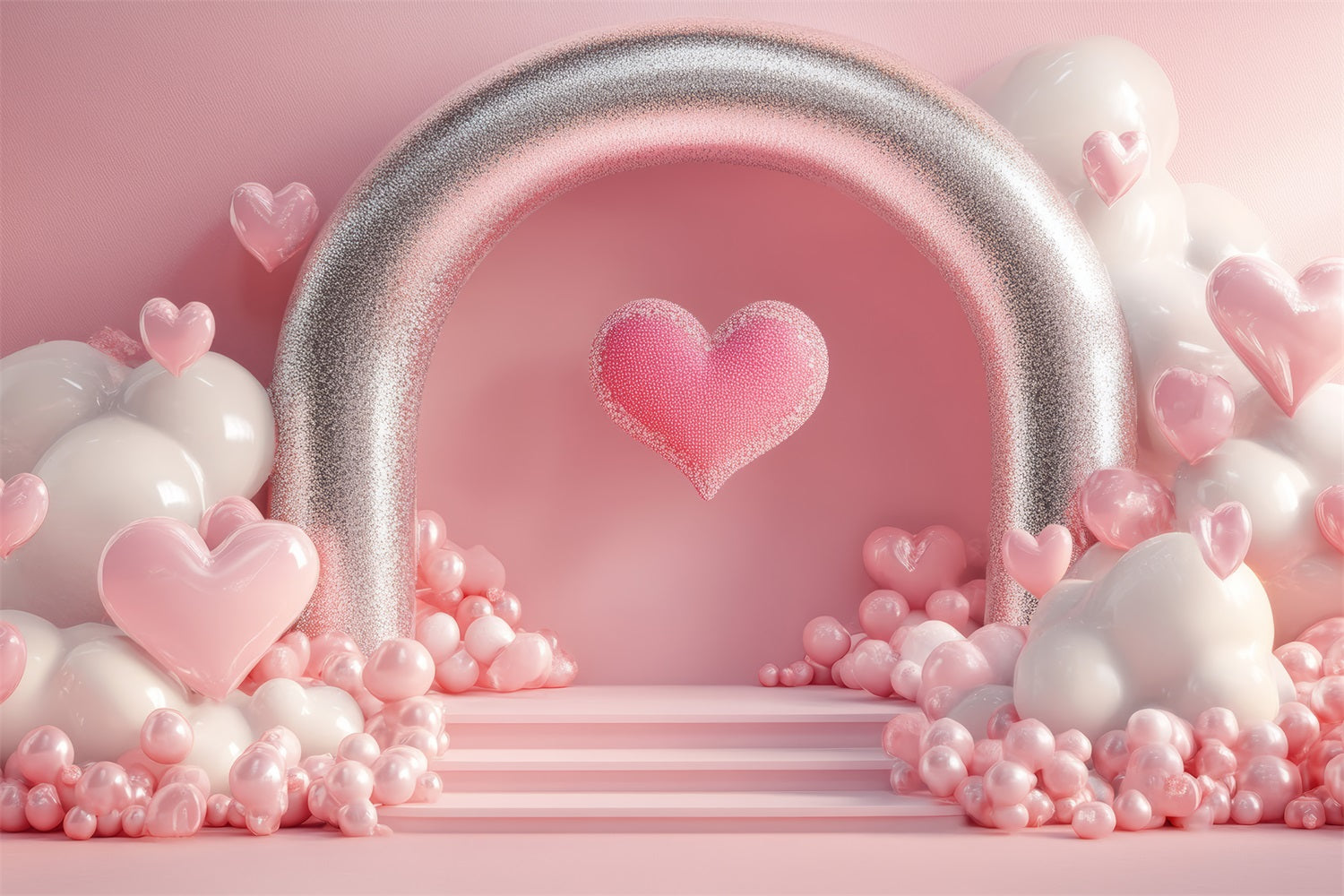 Valentine Backdrop Ideas Romantic Glitter Arch Heart Backdrop BRP1-122