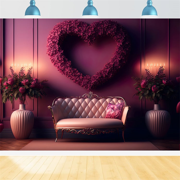 Valentine Backdrop Floral Vase Sofa Setting Backdrop BRP1-124