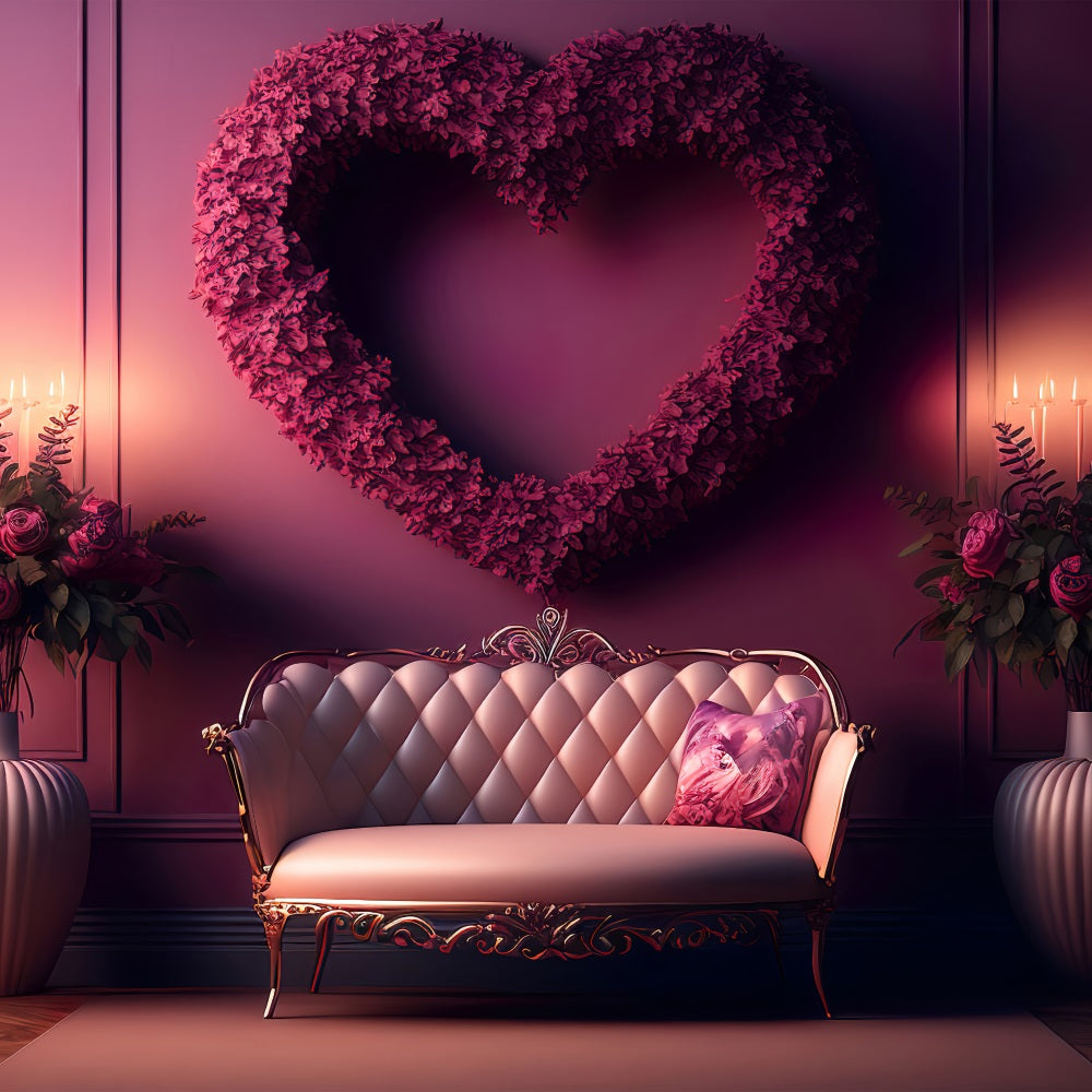 Valentine Backdrop Floral Vase Sofa Setting Backdrop BRP1-124