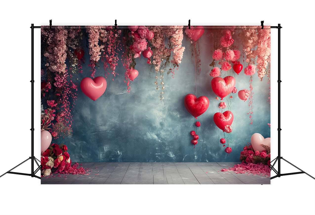 Valentine's Day Photography Backdrop Hanging Balloons Flower Backdrop BRP1-128